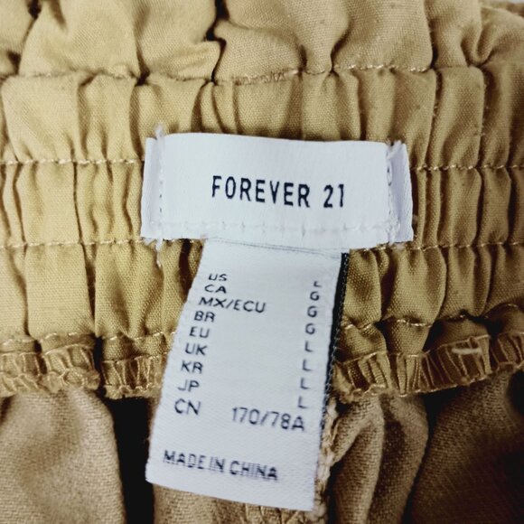 Forever 21 Cargo Pants Womens L Khaki High Rise Y2K Parachute Streetwear - Picture 6 of 11